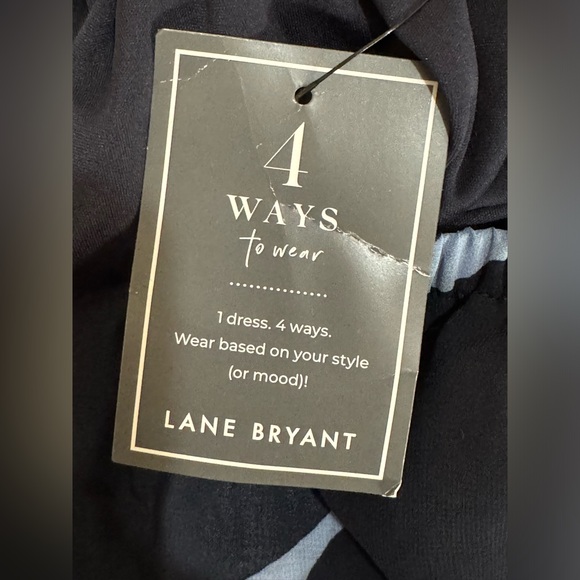 Lane Bryant 4 way navy blue floral dress off shoulder sleeveless - Picture 6 of 16